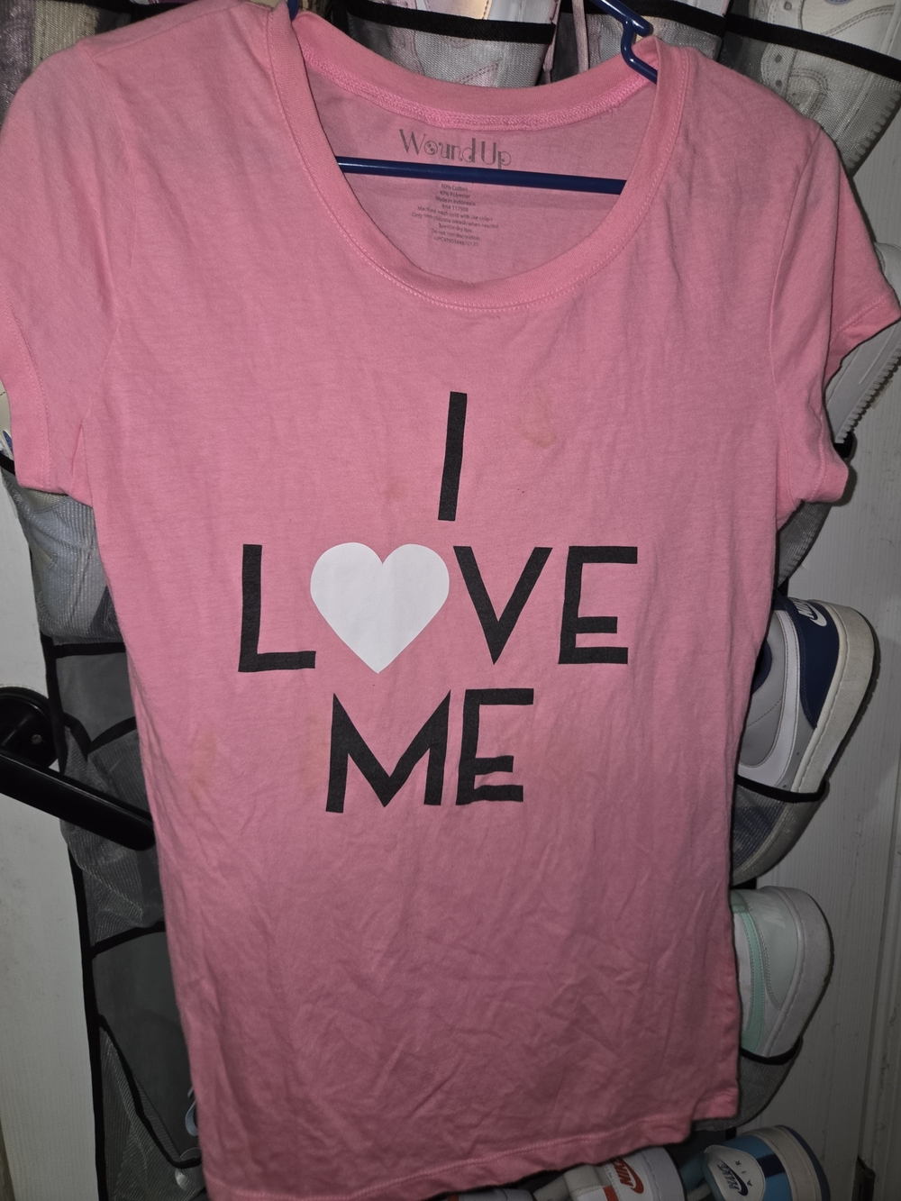 Wound Up Pink "I Heart Me" Self-Love Graphic Tee T-Shirt - Size Large (11-13)